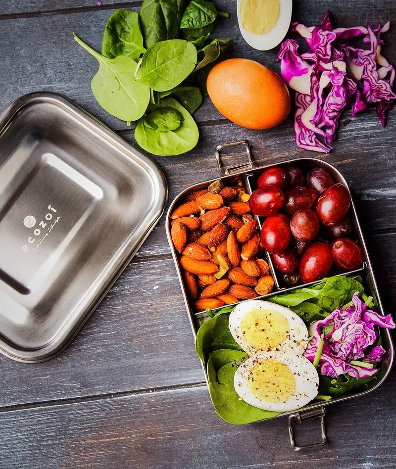 ecozoi Stainless Steel Lunch Box for Kids â€“ Leakproof Bento Box with 3 Compartments & Extra Sauce Container, BPA-Free Metal Lunchbox for School, Toddler & Adults | Eco-Friendly Reusable Meal Prep Container - Image 2